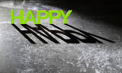 Wooden Word Happy Lime