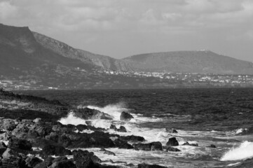 View of the resort town of Stalida on the island of Crete