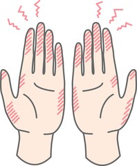 手荒れ しもやけ のイラスト