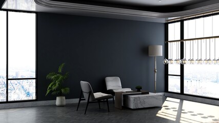 modern office lobby waiting room for company logo mockup