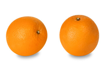 Ripe orange on a white background isolated.