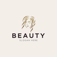 Luxury beauty women logo template