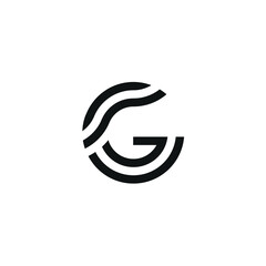Initials Letter G, Concept Of Over Wavy Rainbow Sky, Unique Logo Design