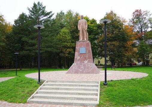 The city of Kubinka in the Moscow region. Architecture and streets of the Kubinka military town for military personnel and their families.
