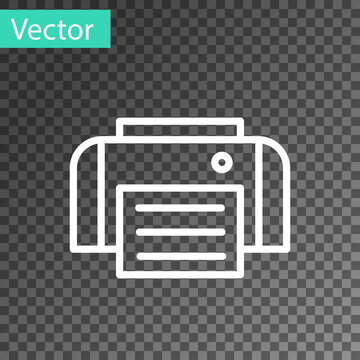 Black Printer icon isolated on transparent background. Vector