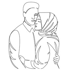 Muslim couple in love