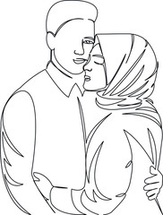 Muslim couple in love