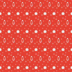 Christmas Pattern Background - Pine With The Star On Red BG