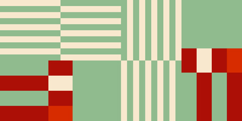 Modern vector abstract  geometric background with stripes, rectangles and squares  in retro scandinavian style. Pastel colored simple shapes graphic pattern. Abstract mosaic artwork.