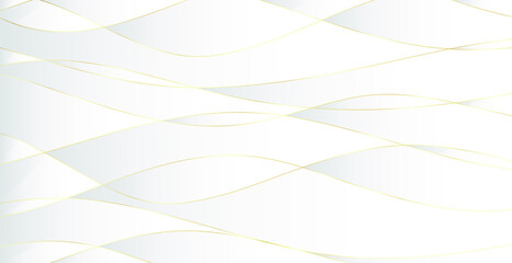 Abstract background with gold waves. Luxury paper cut background, golden pattern, halftone gradients, cover template, geometric shapes, modern minimal banner. 3d Vector illustration.