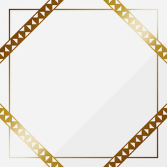 高級感のあるスタッズライン背景　正方形　ホワイト＆ゴールド