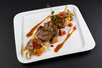 grilled pork with vegetables