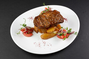 grilled meat with vegetables