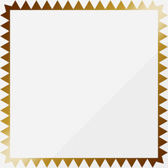高級感のあるギザギザ模様背景　正方形　ホワイト＆ゴールド