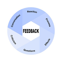 Diagram concept with Feedback text and keywords. EPS 10 isolated on white background