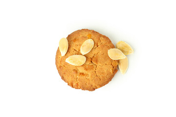Tasty pumpkin cookie isolated on white background
