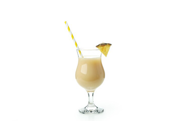 Pina colada cocktail isolated on white background