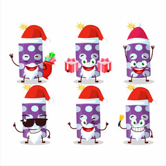 Santa Claus emoticons with purple firecracker cartoon character