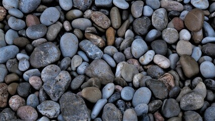 Pequeñas piedras de mar, grava. Fondo. Texturas