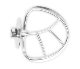 attachments for a planetary mixer, for whipping cream and kneading dough, on a white background...