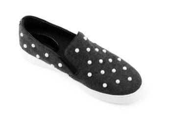 stylish shoe, sneaker or trainer isolated on white