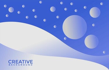 Minimalist Circle Shape Blue Ice Color Background