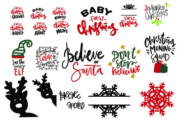 Hand lettering Christmas quote for your design