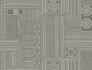 Artistic line carpet bathmat and Rug Boho style ethnic design pattern with distressed woven texture and effect