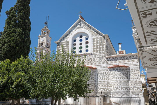 Mitropolis-Kirche im Dorf Pyrgi, Insel Chios, &Auml;g&auml;is, Griechenland