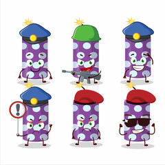 A dedicated Police officer of purple firecracker mascot design style