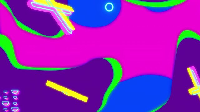 Abstract animated background with neon colors.