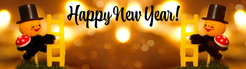 Happy new Year!!! Good luck in the new year!!! Greeting card banner panorama  - New Years Eve lucky...