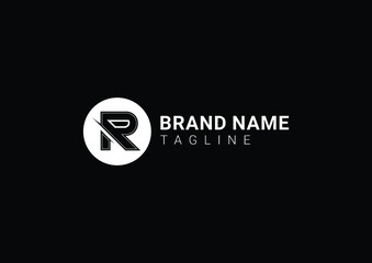 R professional letter logo and icon design template