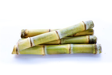 Sugar cane on white background.
