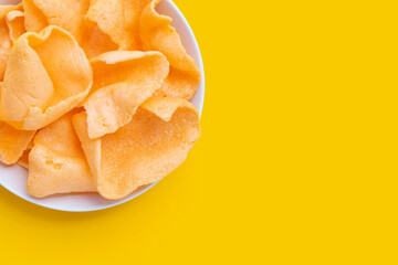 Prawn crackers. Shrimp crispy rice snack