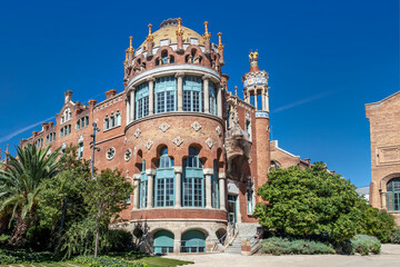 Obraz premium Hospital of the Holy Cross and Saint Paul (de la Santa Creu i Sant Pau) in Barcelona, Spain