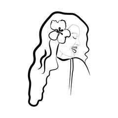 girl with a flower on her hair