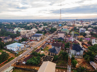 An aerial shot of the city of Nnewi, Anambra