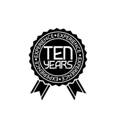 Ten years experience web icon illustration isolated on white background