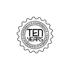 Ten years experience web icon illustration isolated on white background