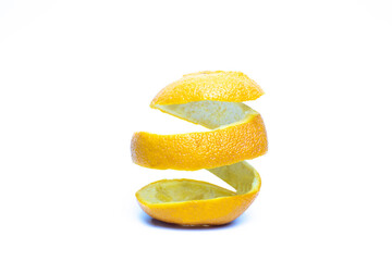 orange peel spiral on a white background
