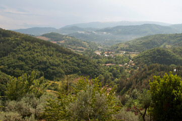 Fototapeta premium Beautiful Mountain View from Nocera Umbra, Italy