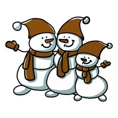A family of funny snowmen