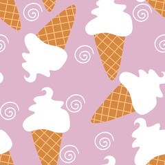 Seamless birthday pattern with ice cream 