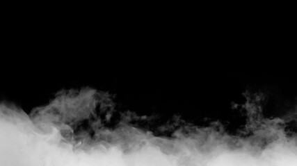 White smoke or fog isolated on black background.