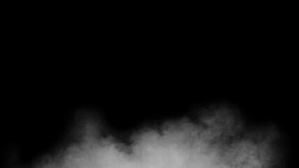 White smoke or fog isolated on black background.