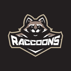 Raccoon mascot logo design vector with modern illustration concept style for badge, emblem and t shirt printing. Angry raccoon illustration for sport and esport team. © izzatulkhotim666