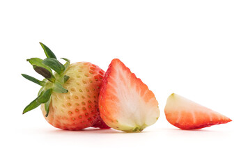 Strawberry fruits isolated on white background.