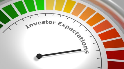 Abstract measuring device panel of investor expectations