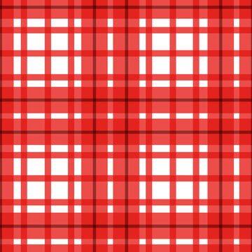 Seamless Pattern Red Buffalo Plaid Vector Illustration